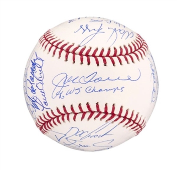 1996 New York Yankees Team Signed World Series Baseball (18 Sigs incl Jeter and Rivera)